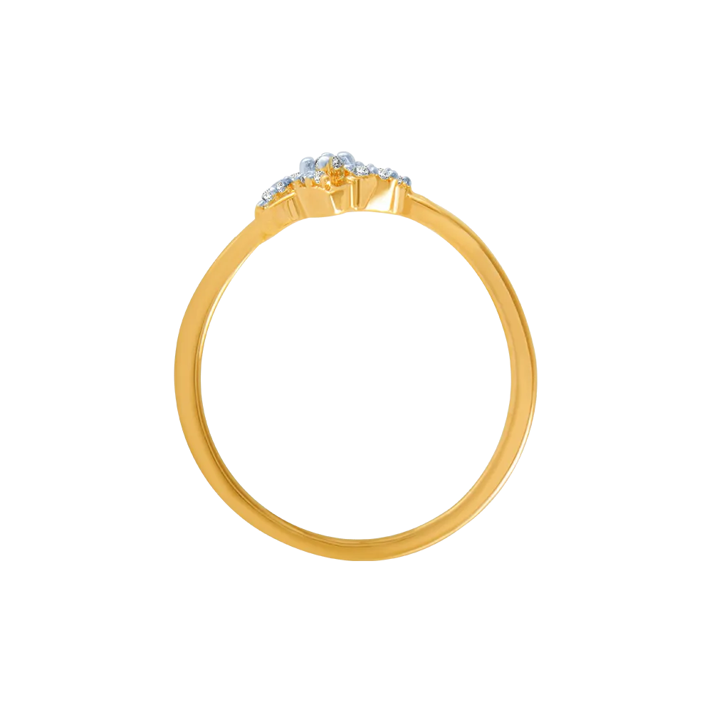 18KT (750) Yellow Gold And Diamond Ring For Women