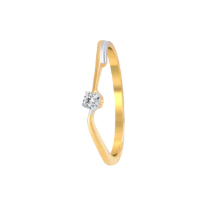 18KT (750) Yellow Gold And Diamond Ring For Women