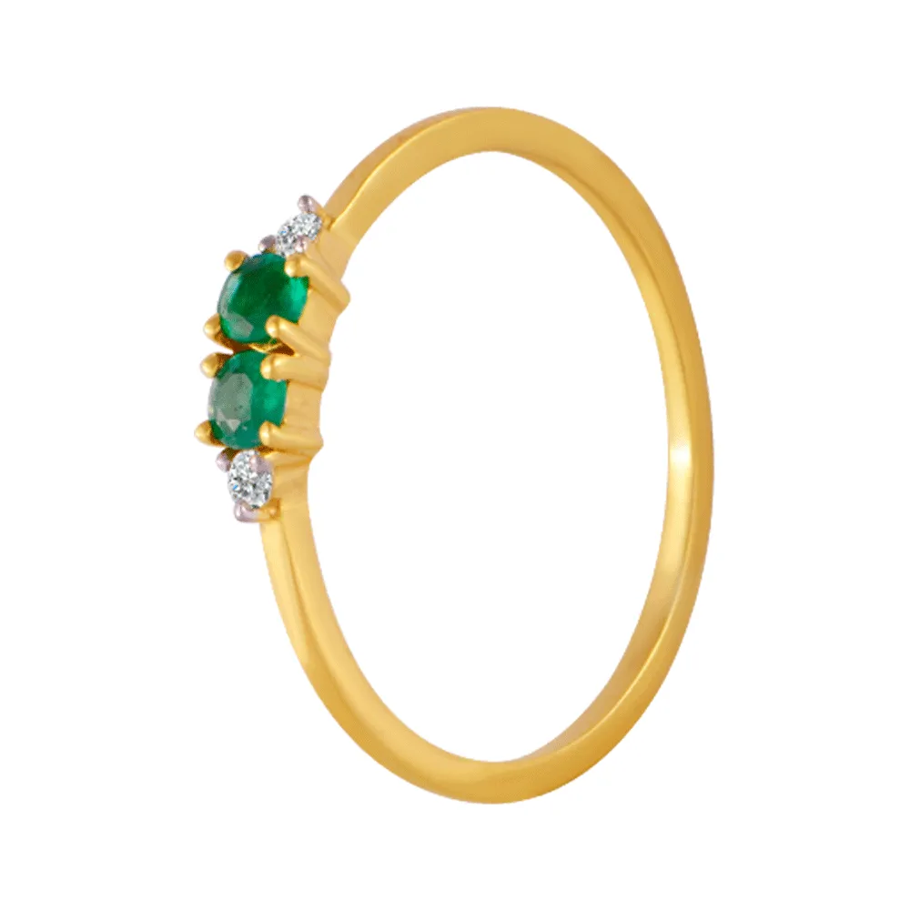 18KT (750) Yellow Gold And Diamond Ring For Women