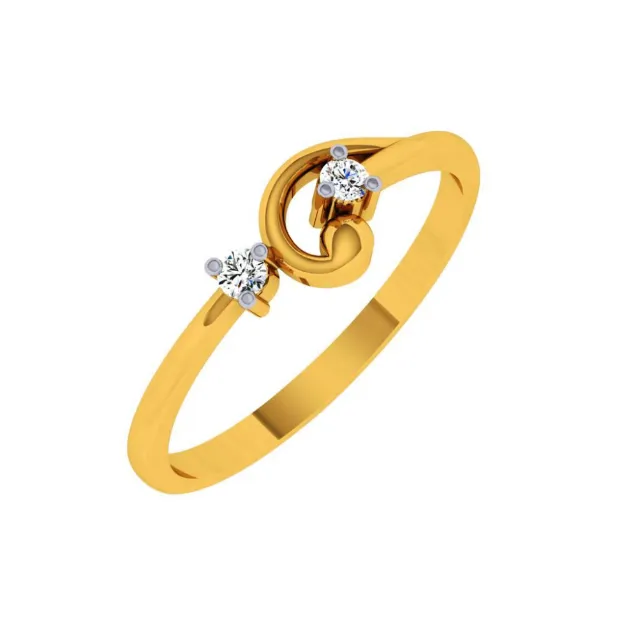 18KT (750) Yellow Gold And Diamond Ring For Women