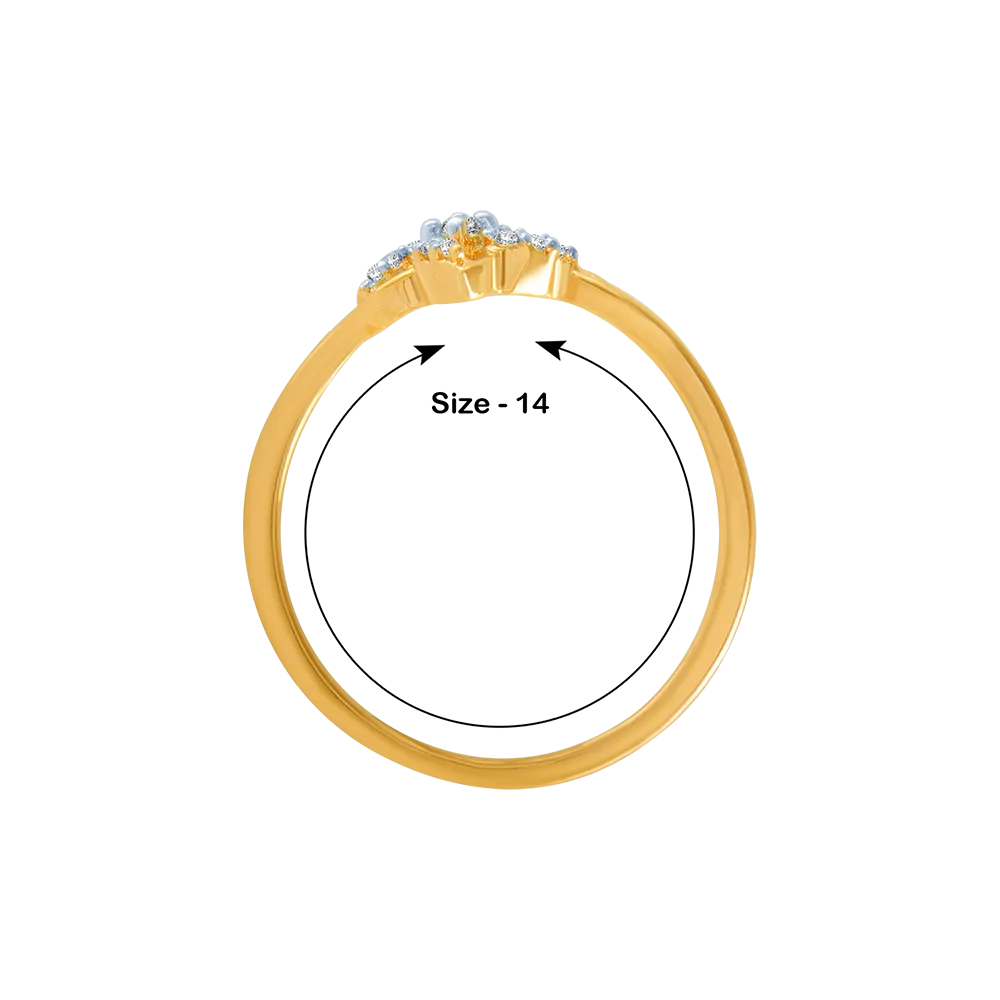 18KT (750) Yellow Gold And Diamond Ring For Women