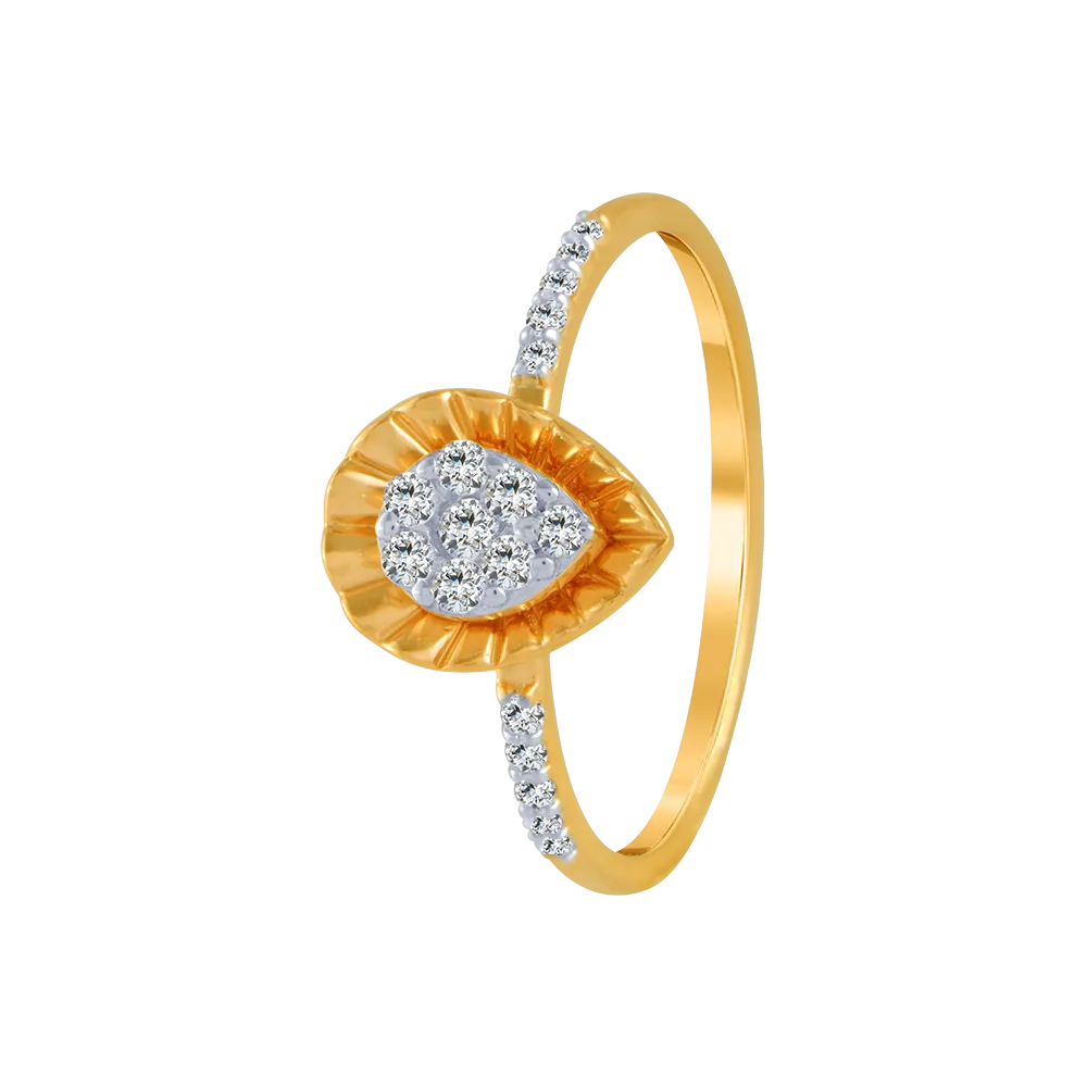 18KT (750) Yellow Gold And Diamond Ring For Women