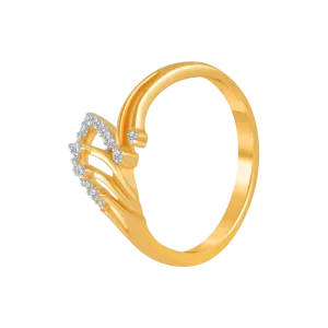 18KT (750) Yellow Gold And Diamond Ring For Women