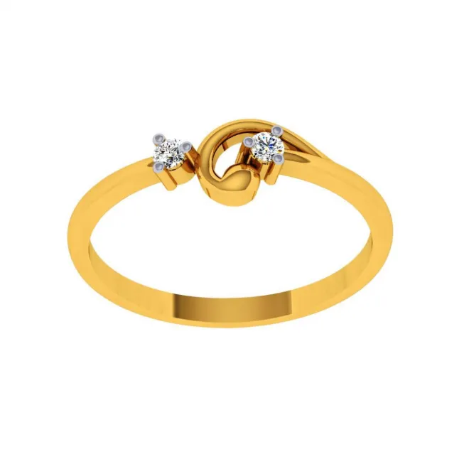 18KT (750) Yellow Gold And Diamond Ring For Women
