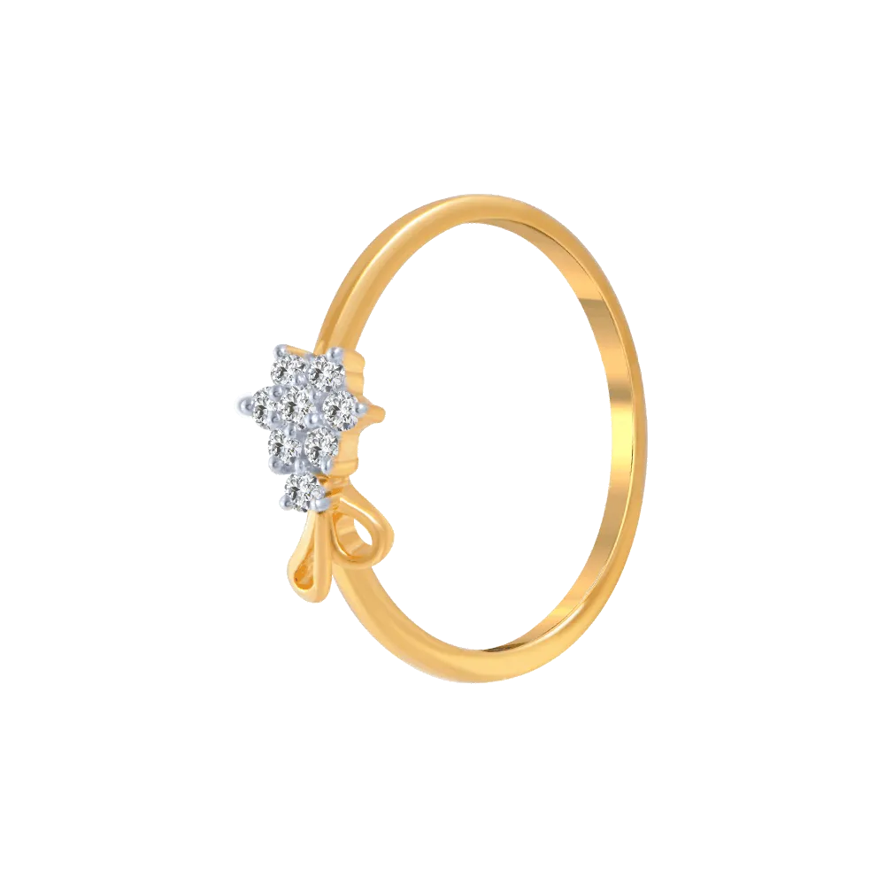 18KT (750) Yellow Gold And Diamond Ring For Women