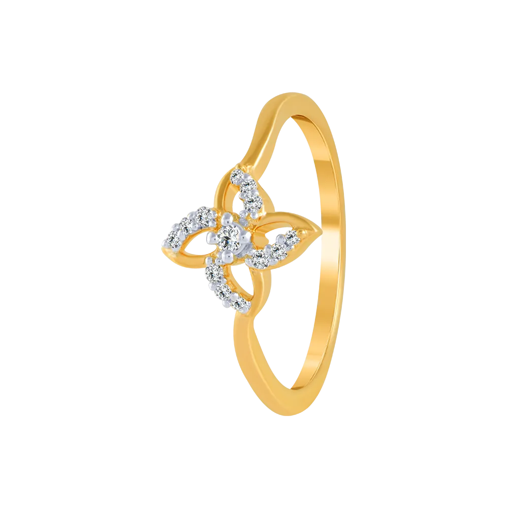 18KT (750) Yellow Gold And Diamond Ring For Women