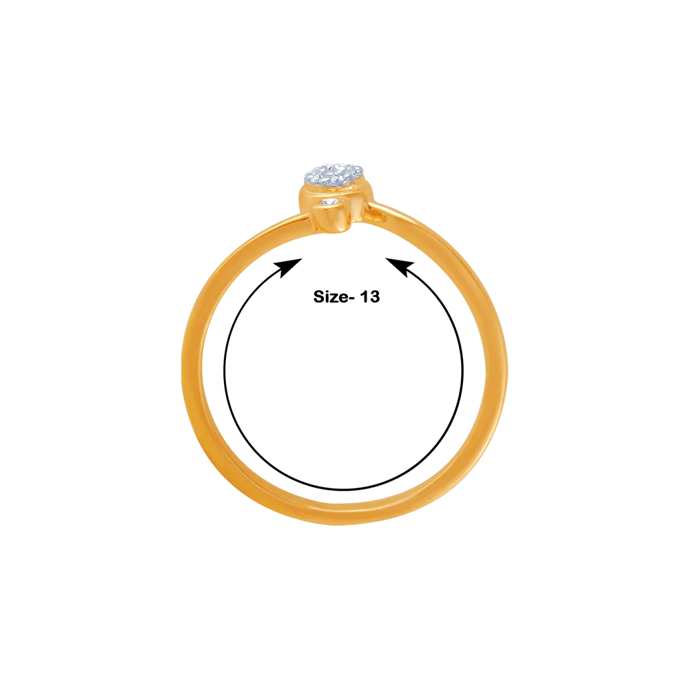 18KT (750) Yellow Gold And Diamond Ring For Women