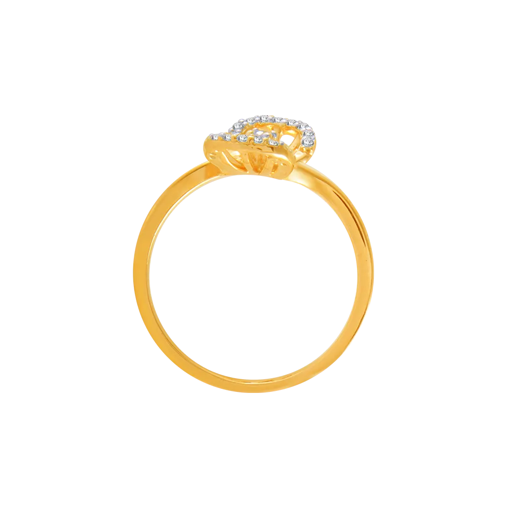 18KT (750) Yellow Gold And Diamond Ring For Women