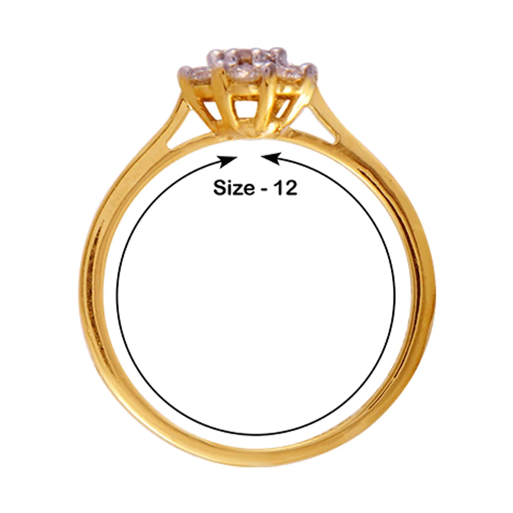18KT (750) Yellow Gold And Diamond Ring For Women