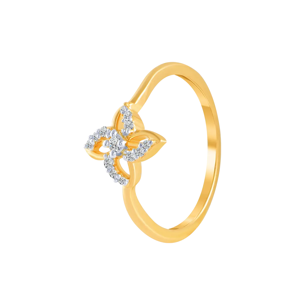 18KT (750) Yellow Gold And Diamond Ring For Women