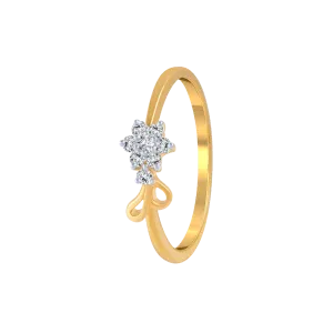 18KT (750) Yellow Gold And Diamond Ring For Women