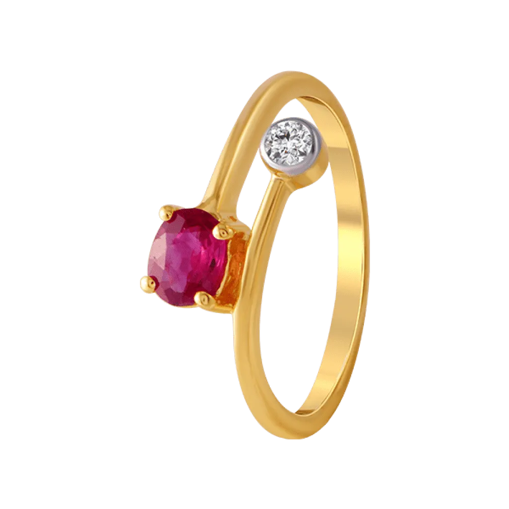 18KT (750) Yellow Gold And Diamond Ring For Women