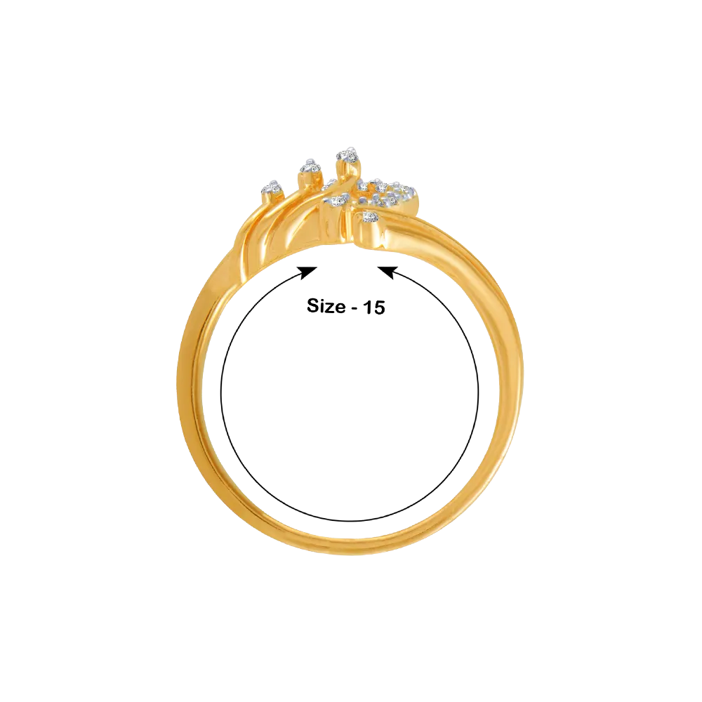 18KT (750) Yellow Gold And Diamond Ring For Women
