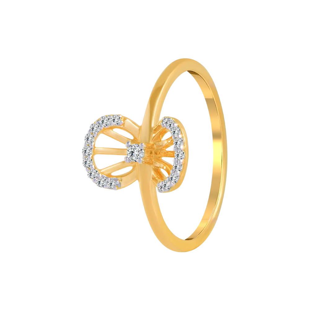 18KT (750) Yellow Gold And Diamond Ring For Women