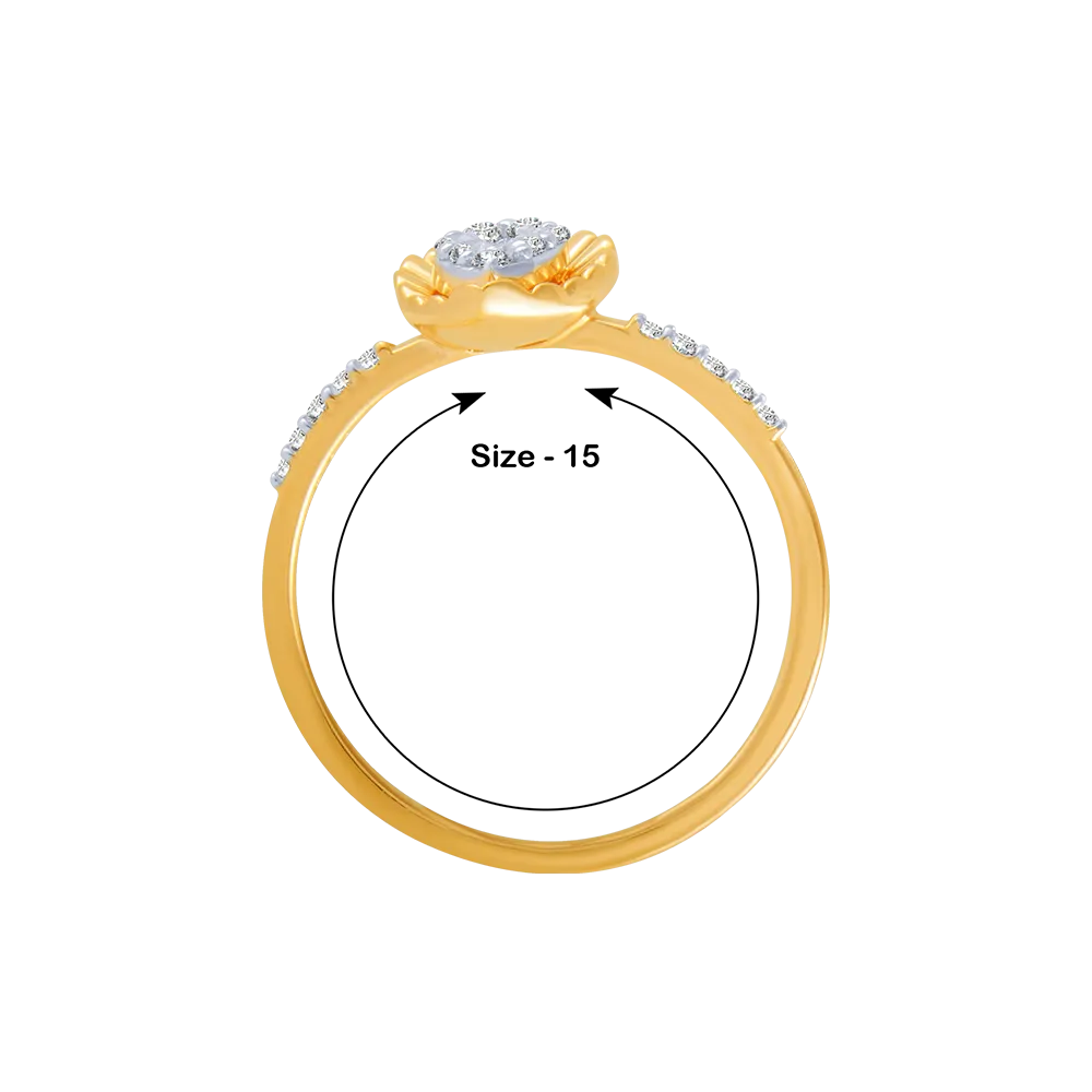 18KT (750) Yellow Gold And Diamond Ring For Women