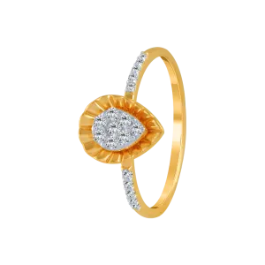 18KT (750) Yellow Gold And Diamond Ring For Women