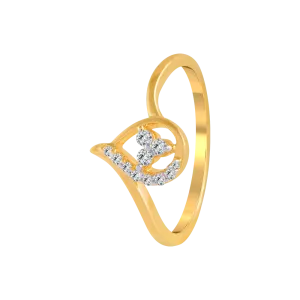 18KT (750) Yellow Gold And Diamond Ring For Women