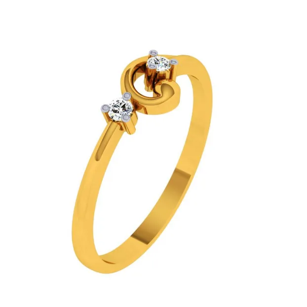18KT (750) Yellow Gold And Diamond Ring For Women
