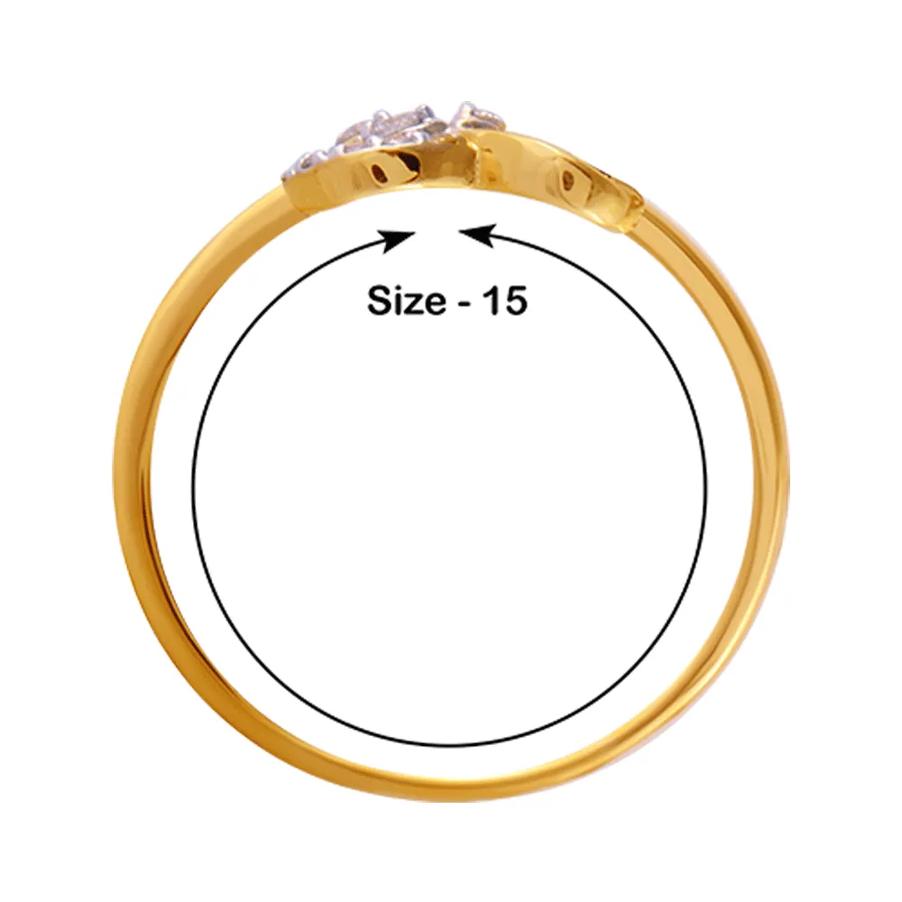 18KT (750) Yellow Gold And Diamond Ring For Women