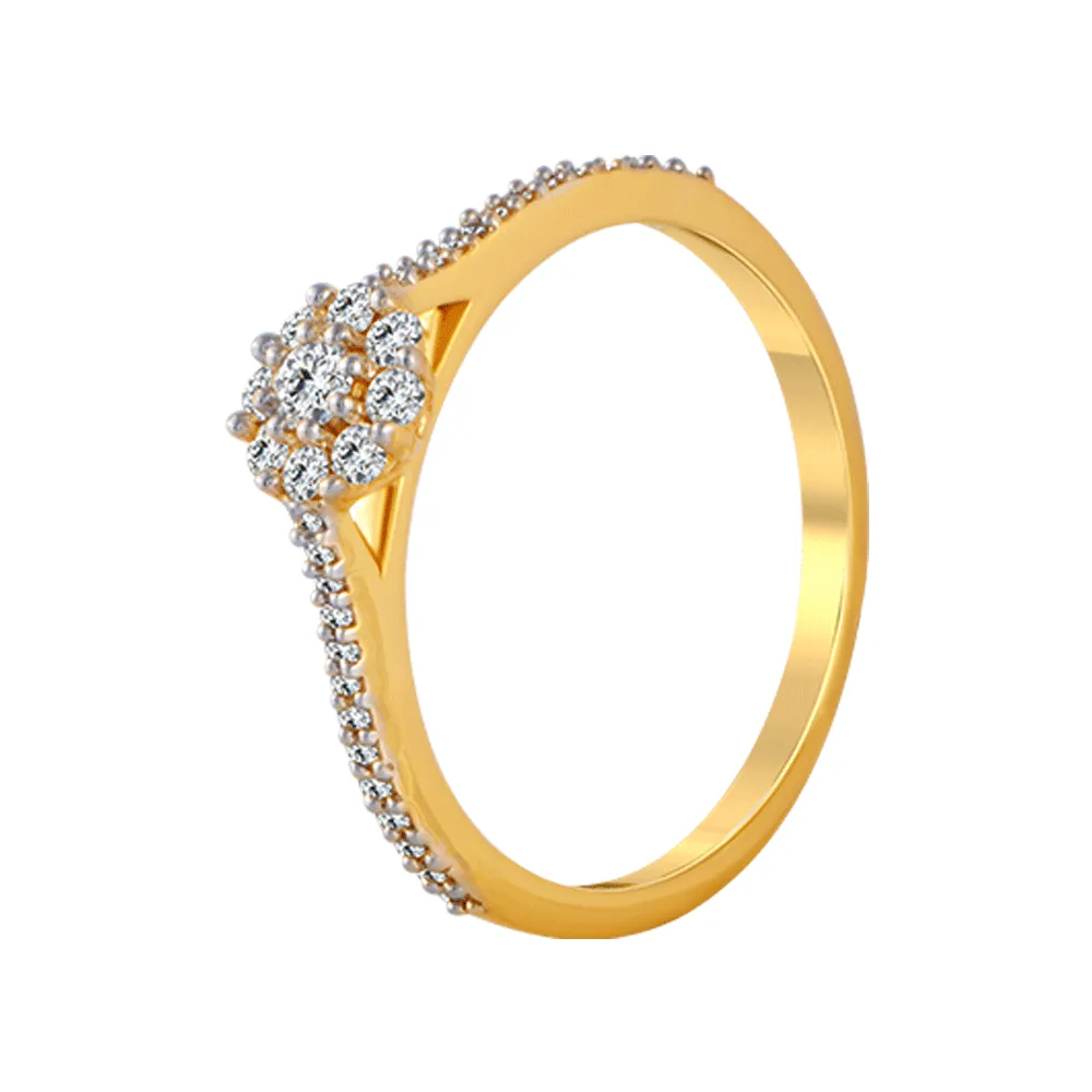 18KT (750) Yellow Gold And Diamond Ring For Women