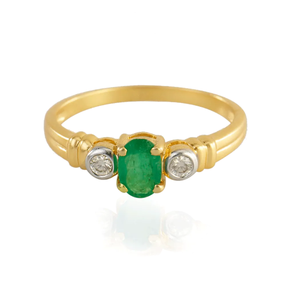 18KT (750) Yellow Gold And Diamond Ring For Women