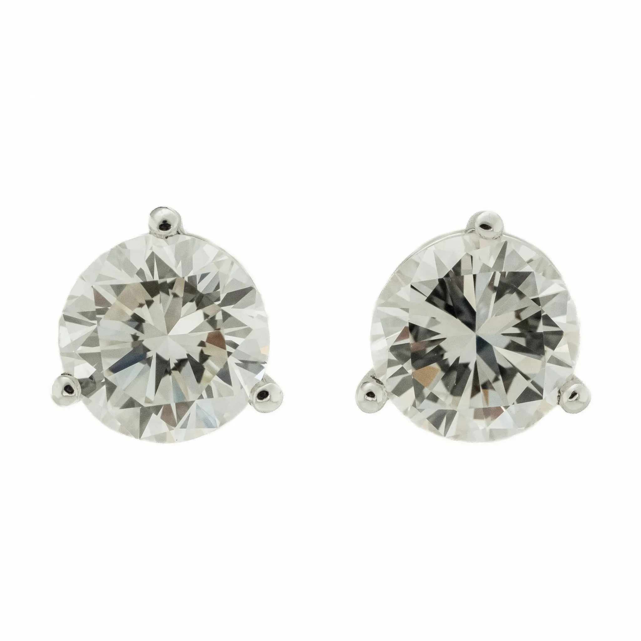2.00ctw Round Diamond Solitaire Stud Earrings in 14K White Gold