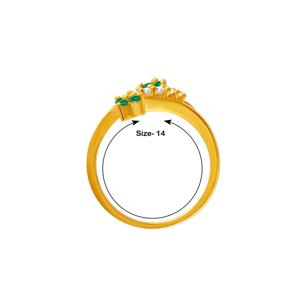 22KT Yellow Gold And American Diamond Ring For Women