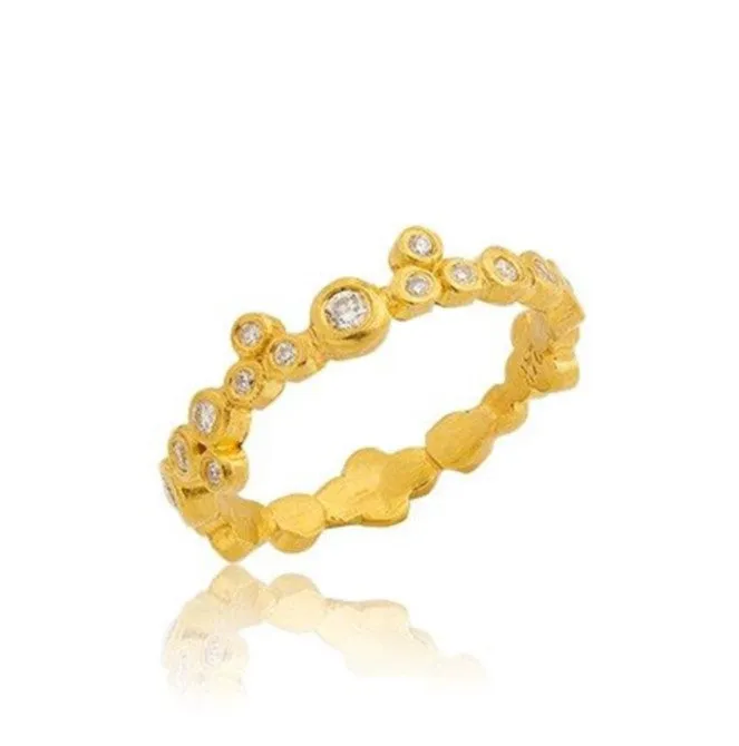 24k Gold "Dylan" Stackable Band with Diamonds