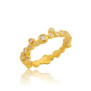 24k Gold "Dylan" Stackable Band with Diamonds