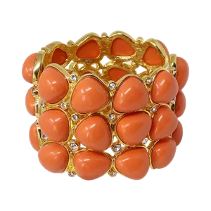 3 Row Coral Rounded Bracelet