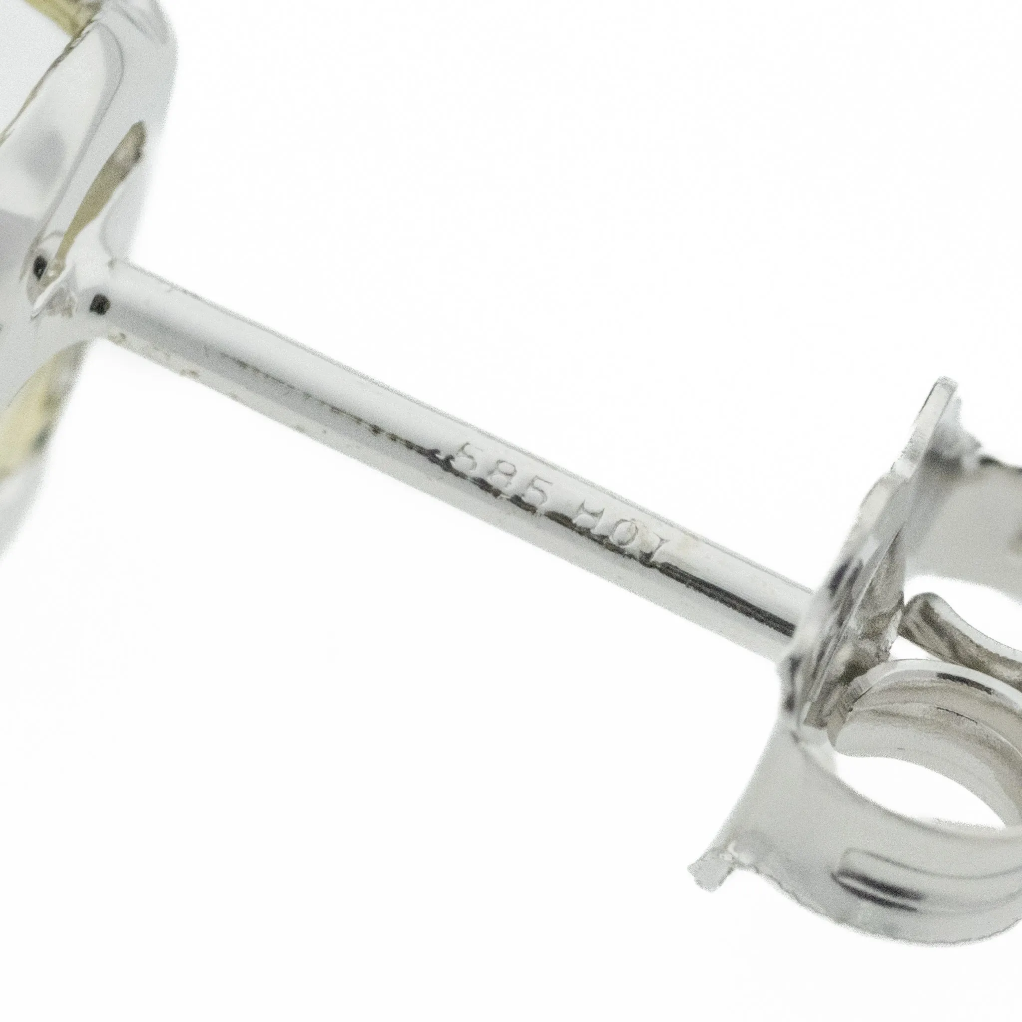 3.48ctw Golden Beryl Stud Earrings in 14K White Gold