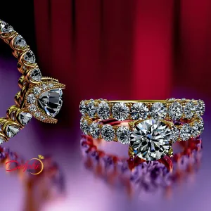 3.5ct Brilliant Cut Diamond Gold Bridal Set - 03US02