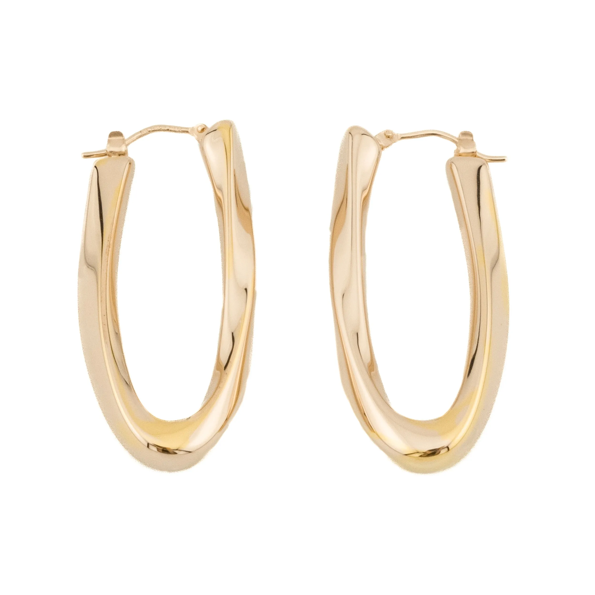 5.5mm Wide Hollow Twisted Round Hoop Earrings in 14K Rose Gold 6.9 Grams