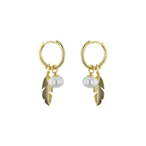 925 Silver earrings gilded with 18k yellow gold assembled with freshwater pearls