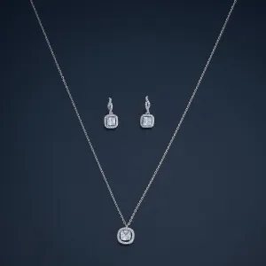 92.5 Silver Pendant with Chain and Earring Set 180979
