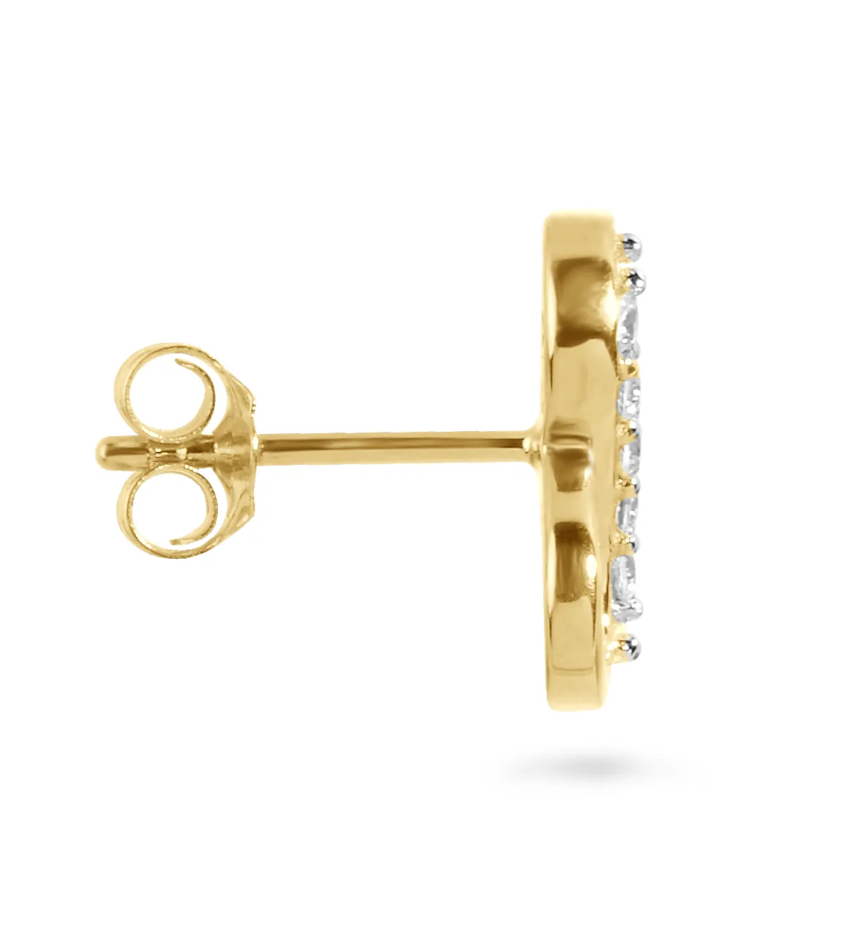 9k Yellow Gold Earrings Set with HSI Diamonds