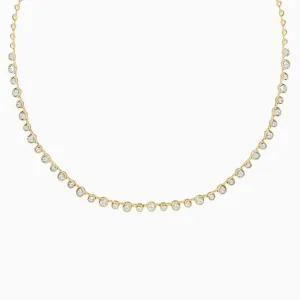 Alternating Bezel Diamond Station Necklace
