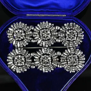 Antique Georgian Starburst Cut Steel Brooch