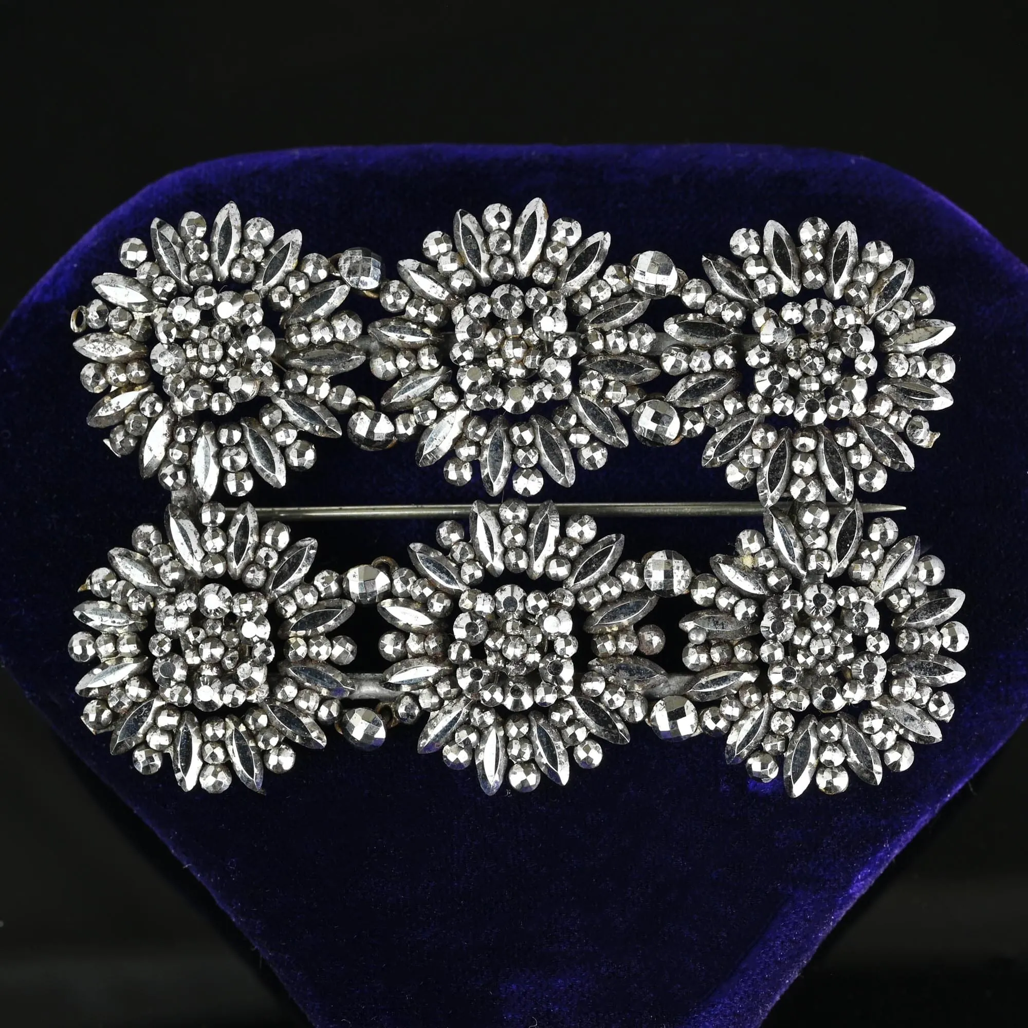 Antique Georgian Starburst Cut Steel Brooch