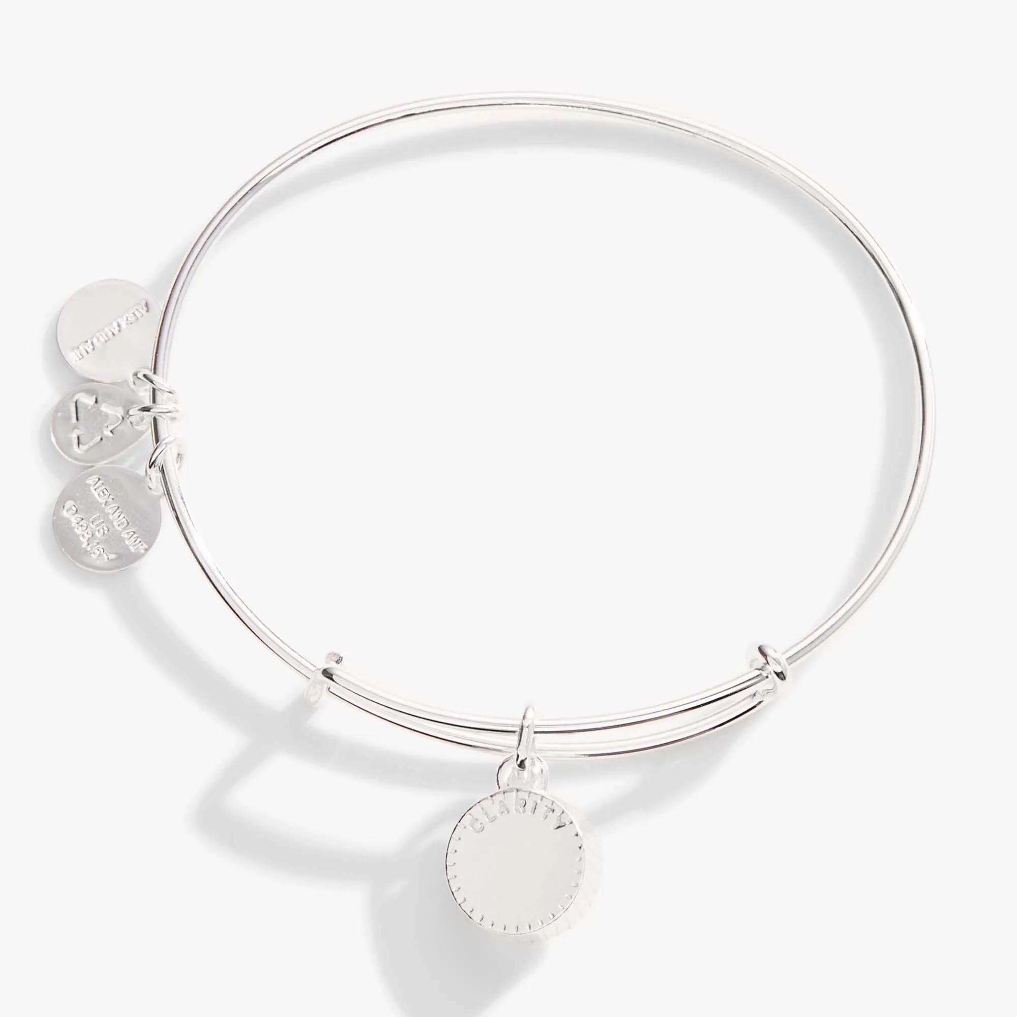 April Clear Crystal Birthstone Charm Bangle
