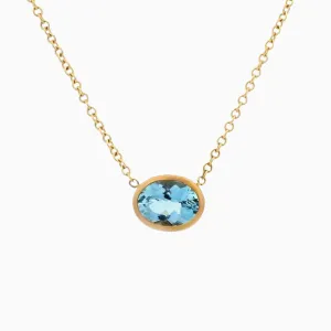 Aqua Bezel Necklace
