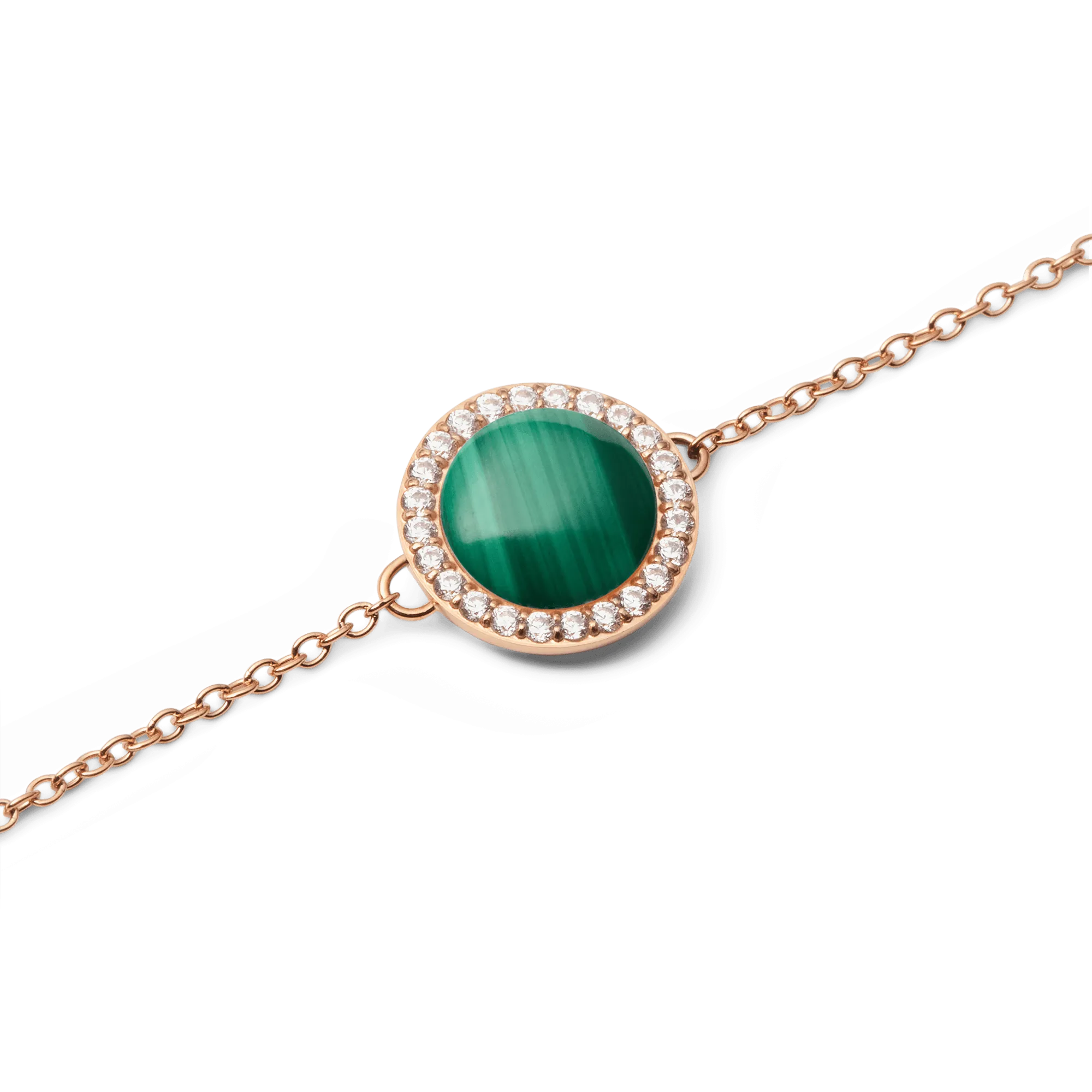 Audrey Bracelet Malachite Rose Gold