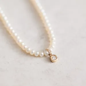 Baby Pearls & Diamond Necklace