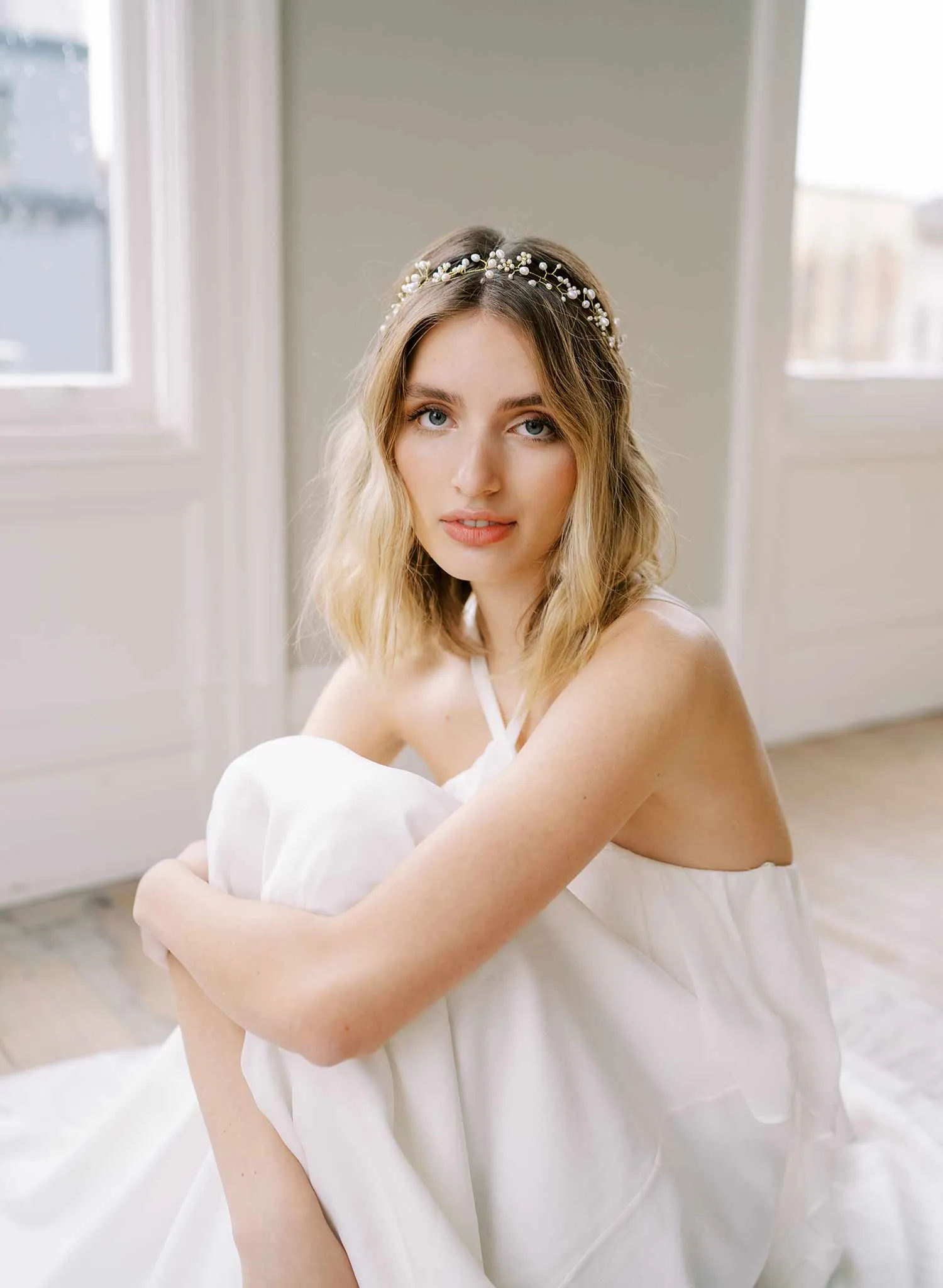 Baby's breath freshwater dainty hair vine - Style #2409