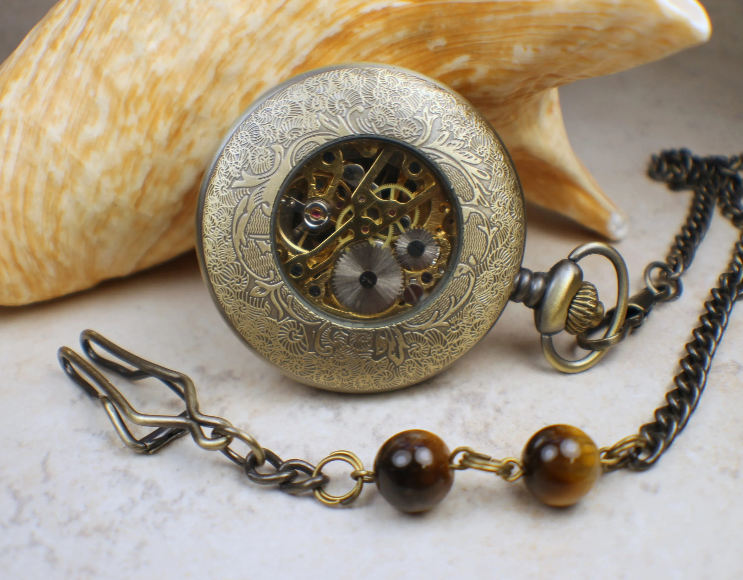 Bear Pocket Watch In Bronze