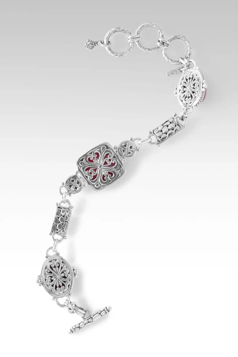 Believe Always Bracelet? in Red Indonesian Coral, Red Sponge Coral & White Mother of Pearl