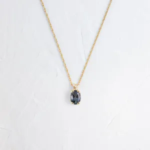 Bewilder Necklace, 0.86ct. Deep Gray-Blue Spinel