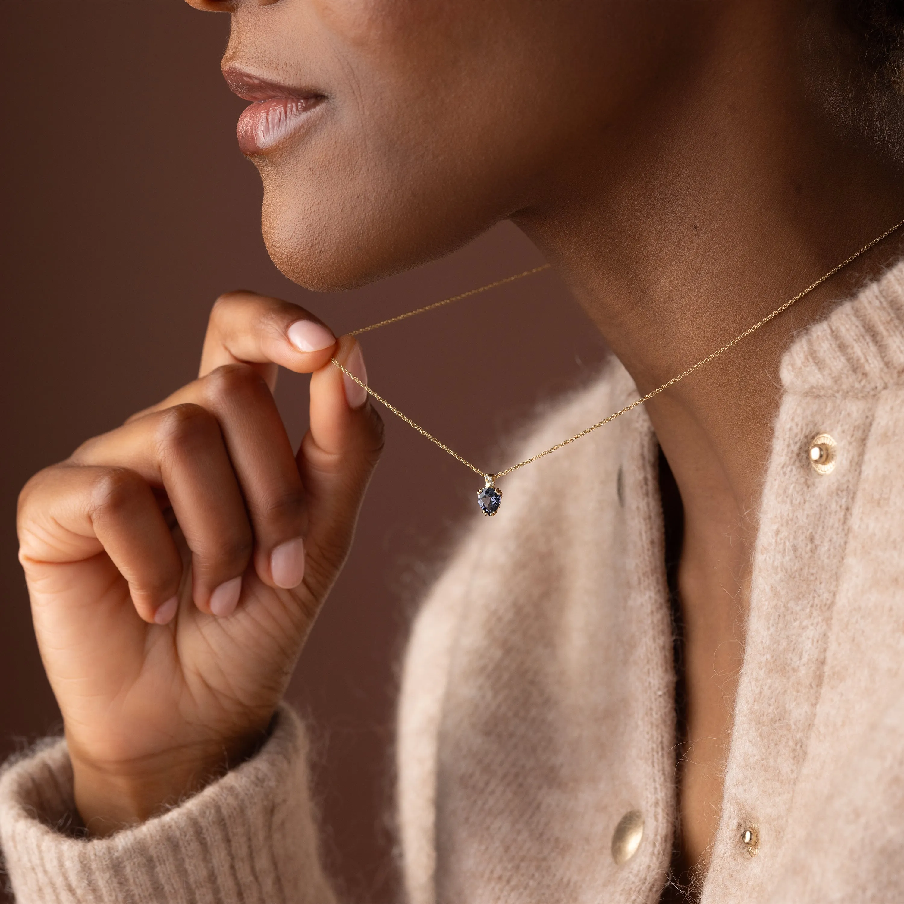 Bewilder Necklace, 0.88ct. Indigo Blue Spinel