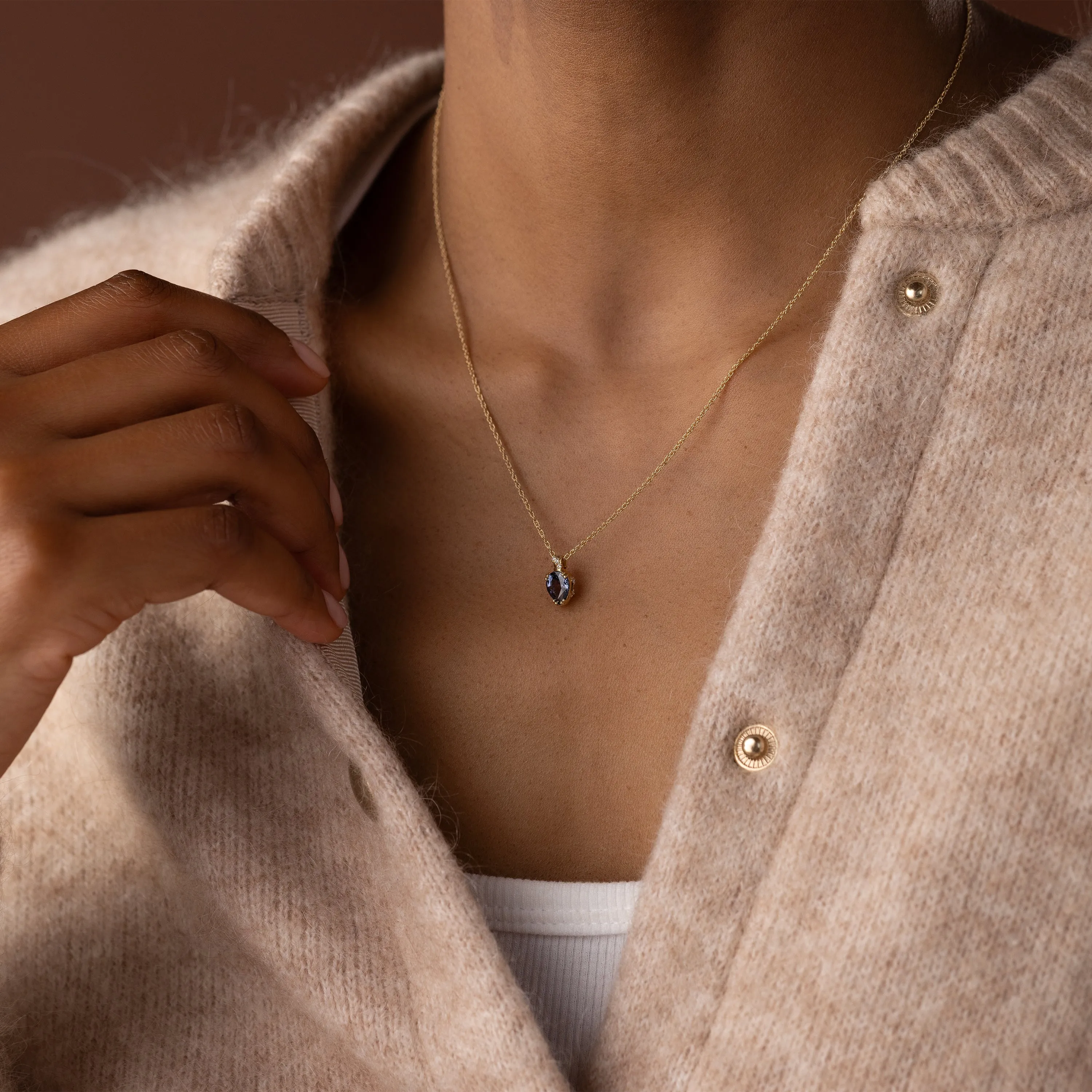 Bewilder Necklace, 0.88ct. Indigo Blue Spinel
