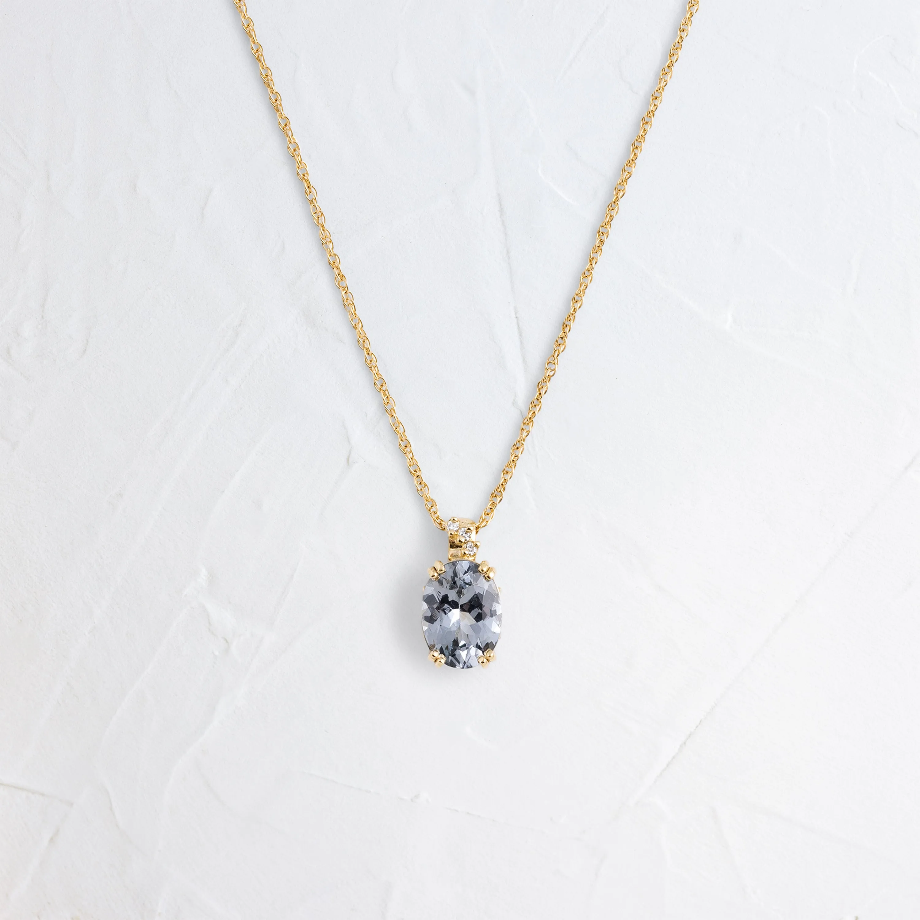 Bewilder Necklace, 1.25 ct. Light Gray-Blue Spinel
